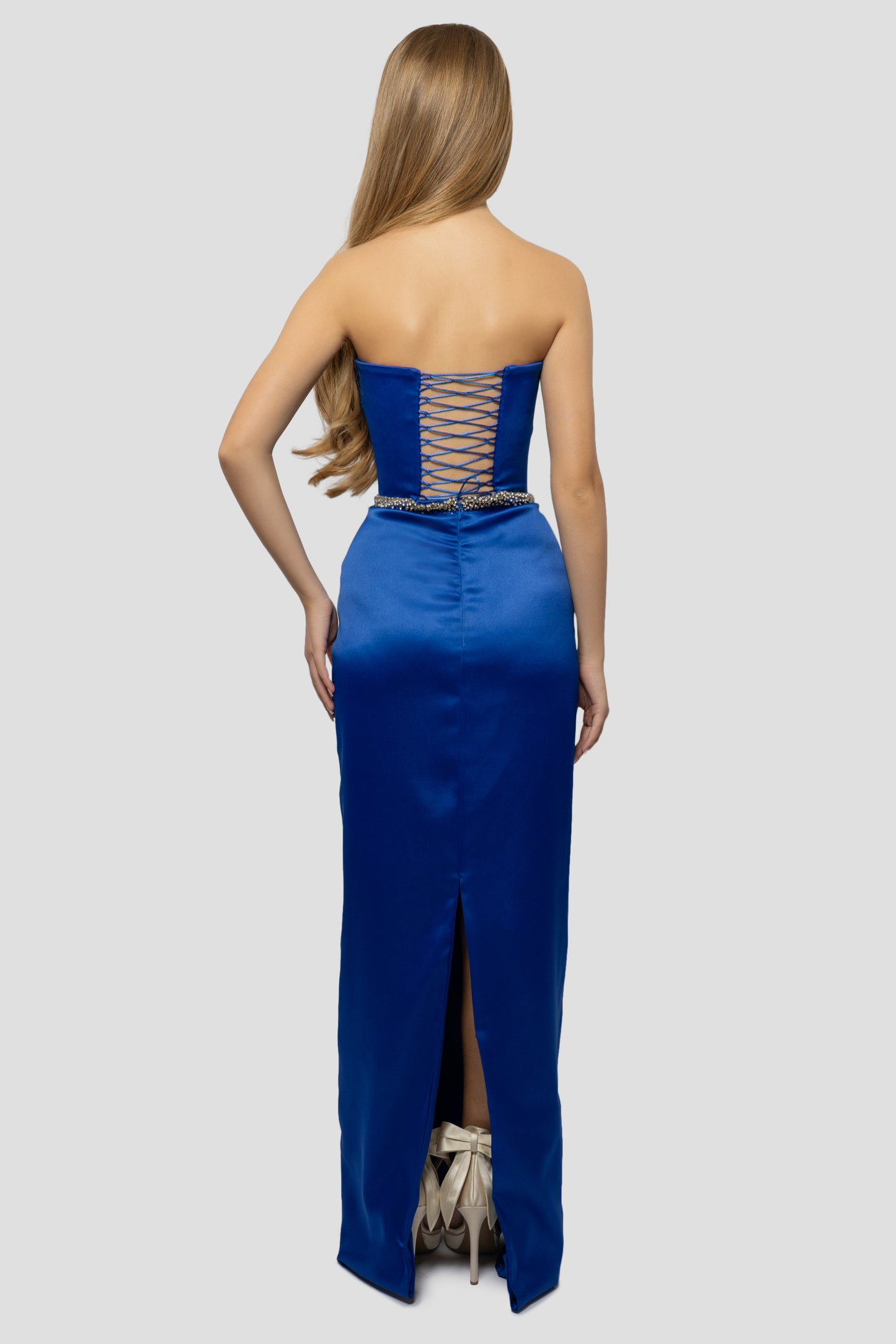 ROYAL BLUE V-SHAPED DRESS