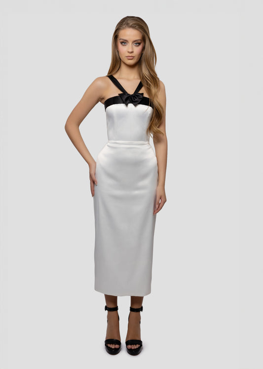 WHITE MIDI DRESS