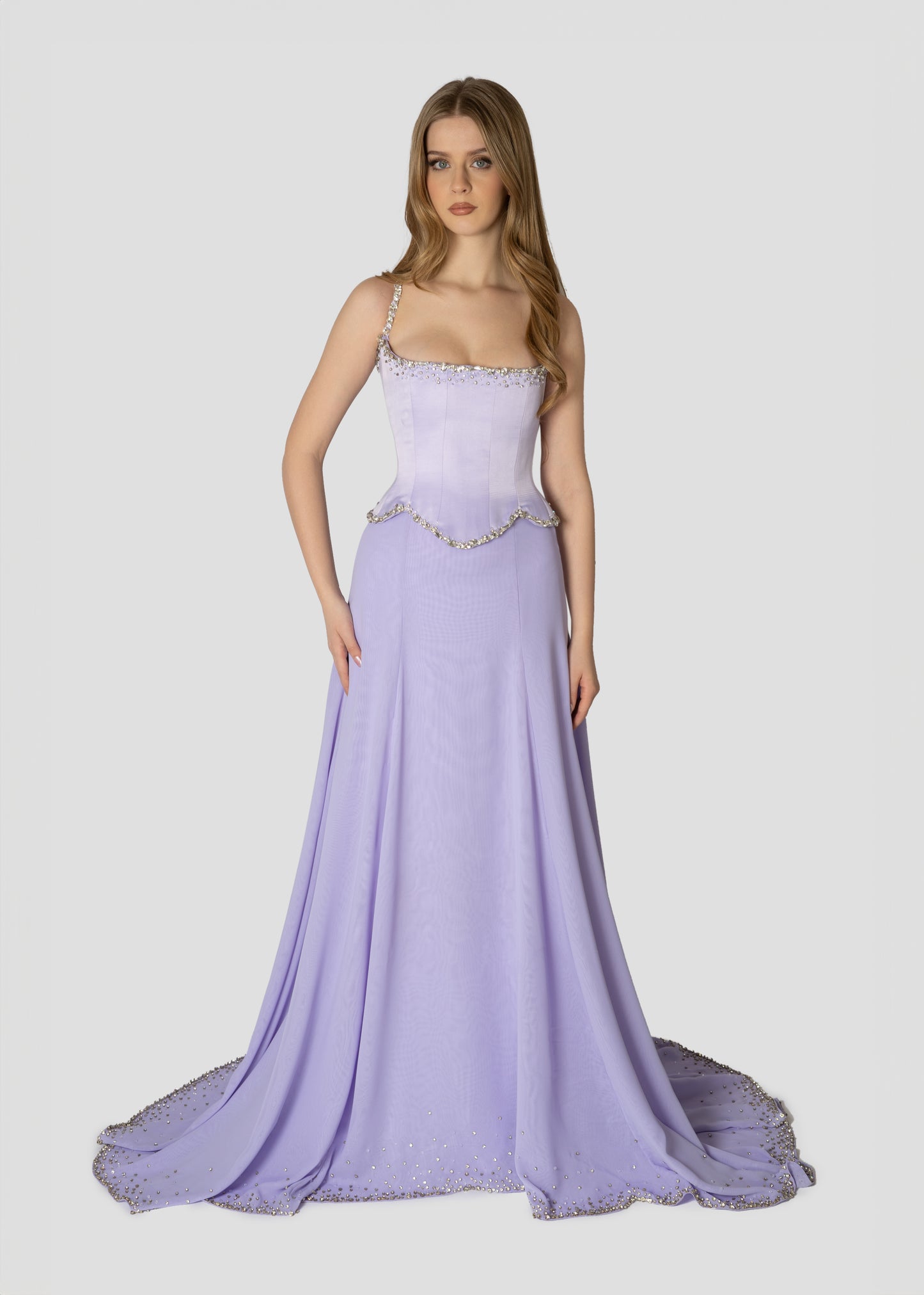 PURPLE  EMBROIDERED DRESS