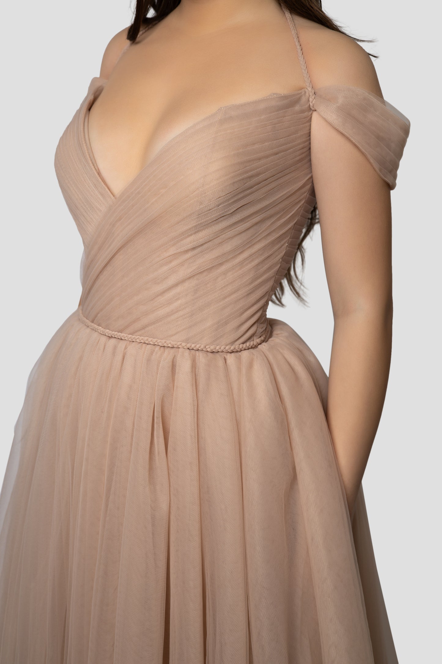 NUDE TULLE DRESS