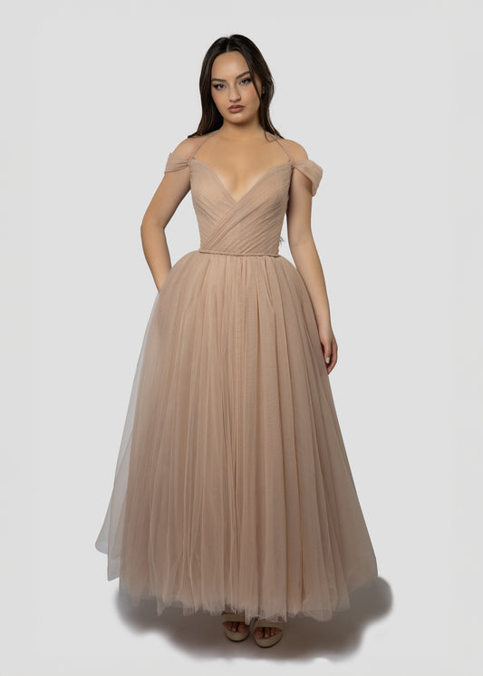 NUDE TULLE DRESS