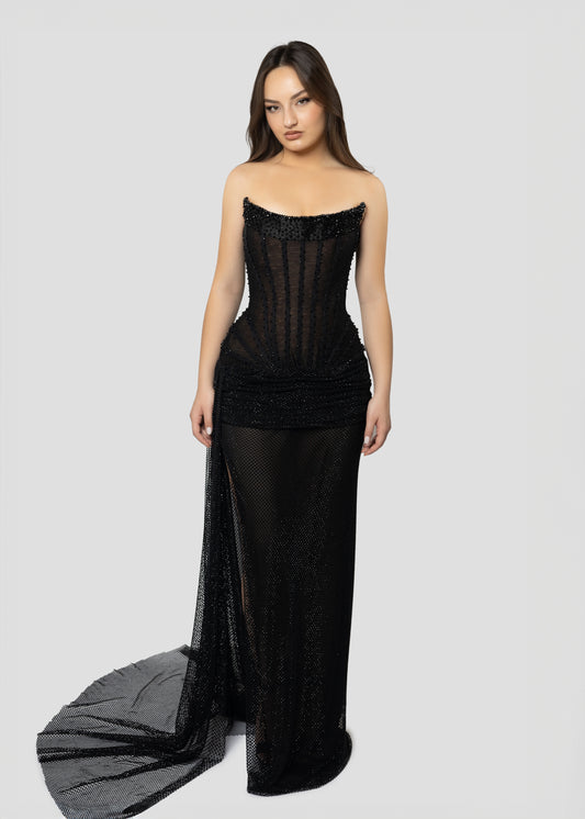 BLACK CORSET DRESS