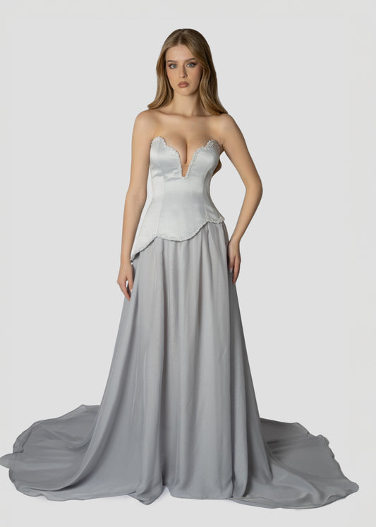 ASYMMETRICAL GRAY CORSET DRESS3