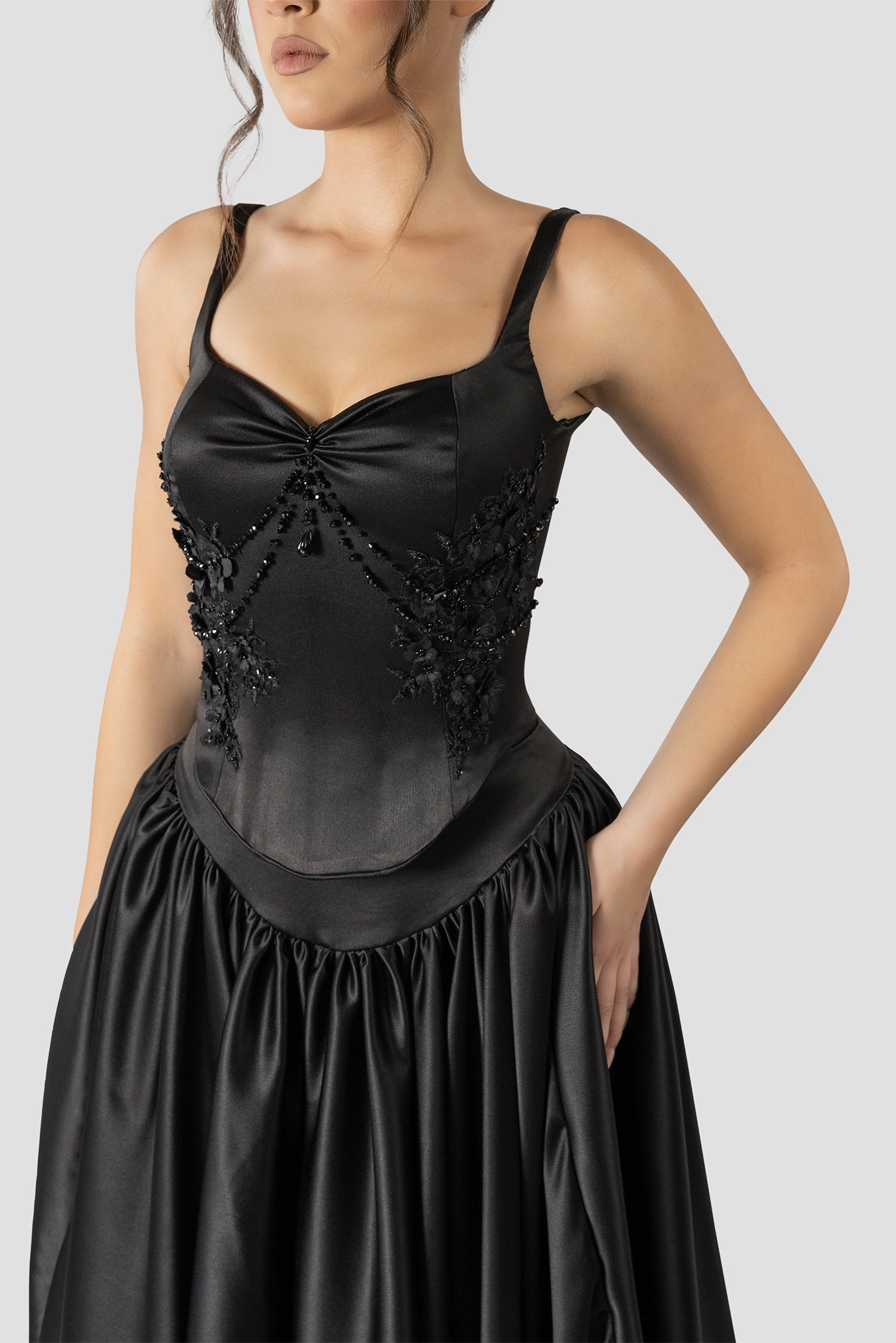 SATIN CORSET AND MIDI SKIRT SET