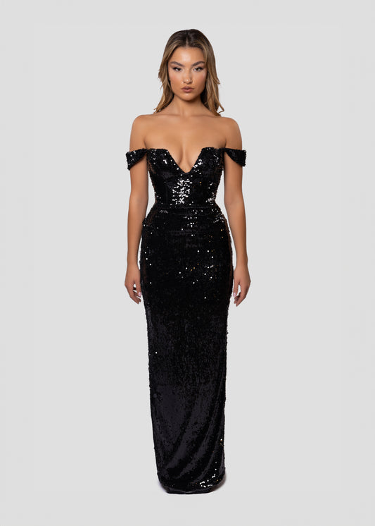 BLACK SEQUIN DRESS