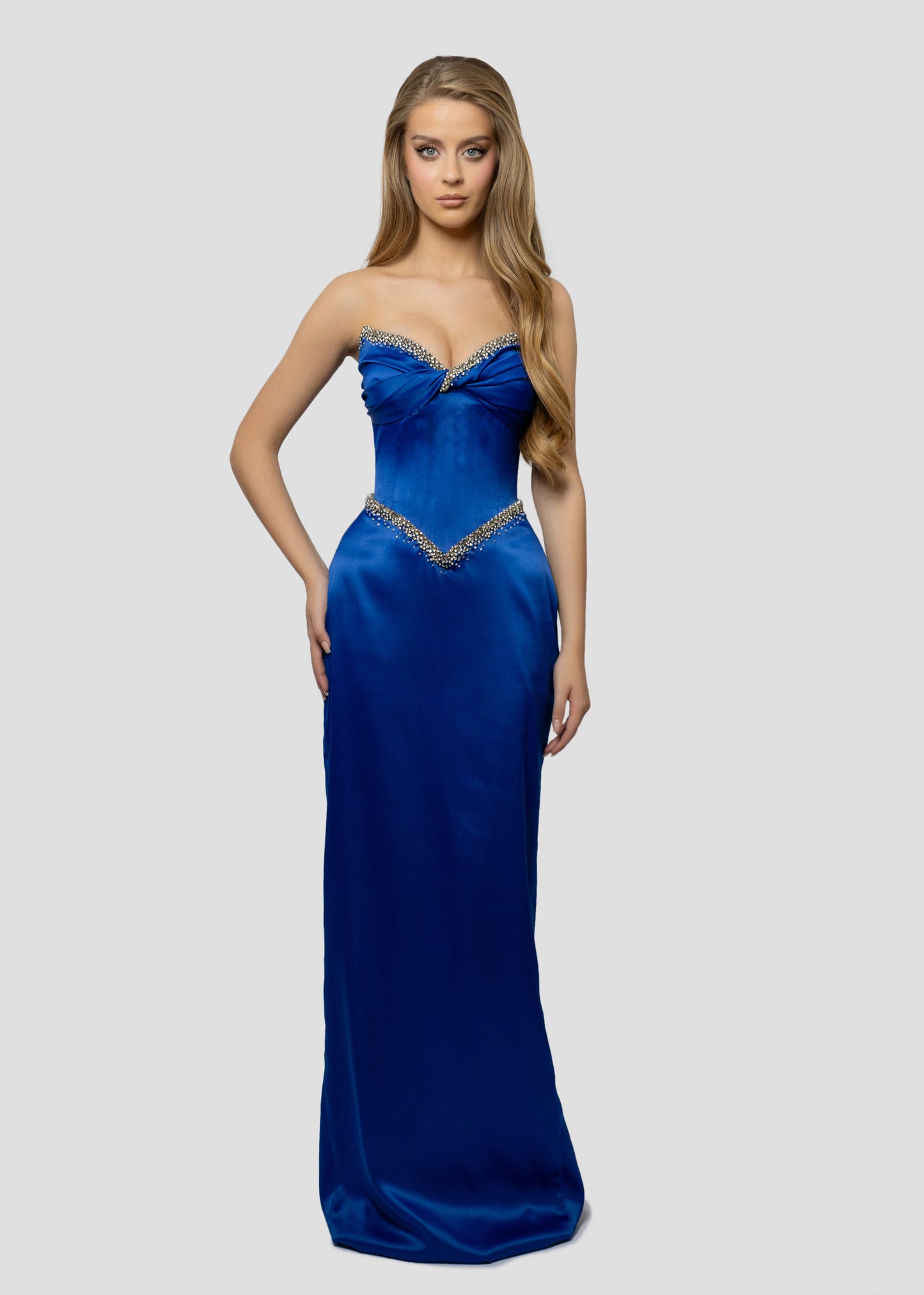 ROYAL BLUE V-SHAPED DRESS