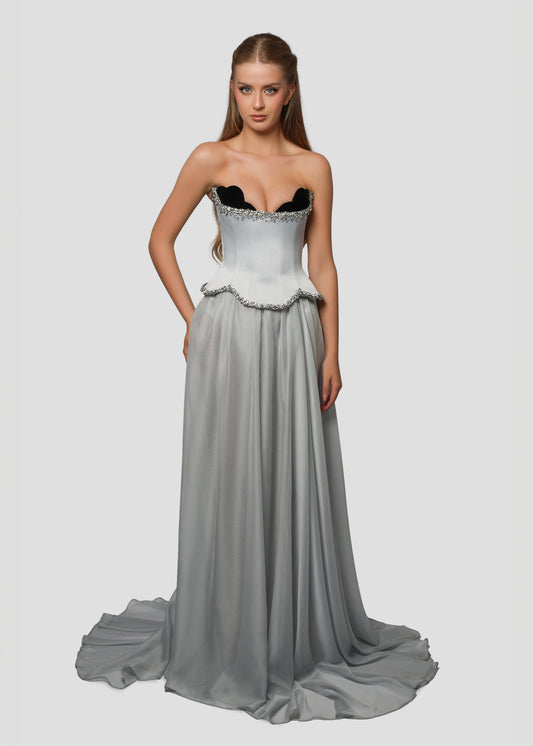 GRAY CORSET DRESS