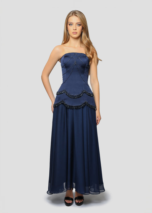 DARK BLUE MIDI DRESS