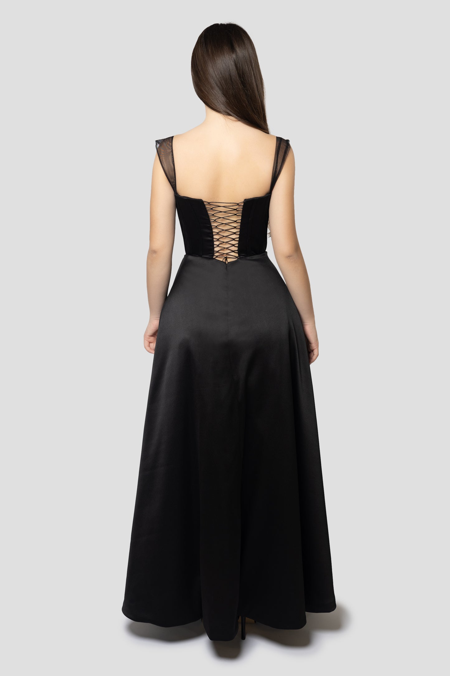 FLORAL EMBROIDERED PLEATED DRESS