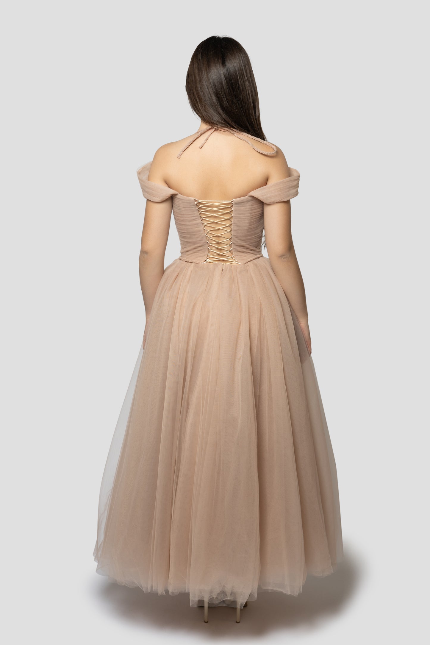 NUDE TULLE DRESS