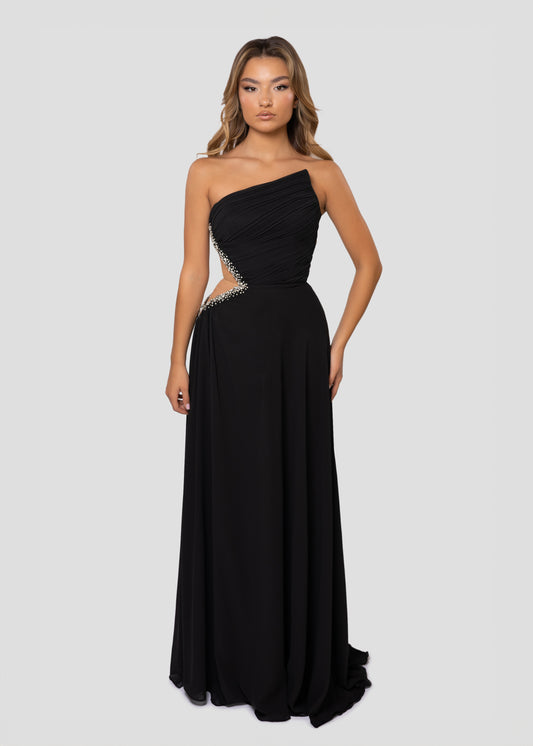 ASYMMETRICAL BLACK DRESS