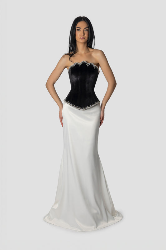 Black And White Corset Dress