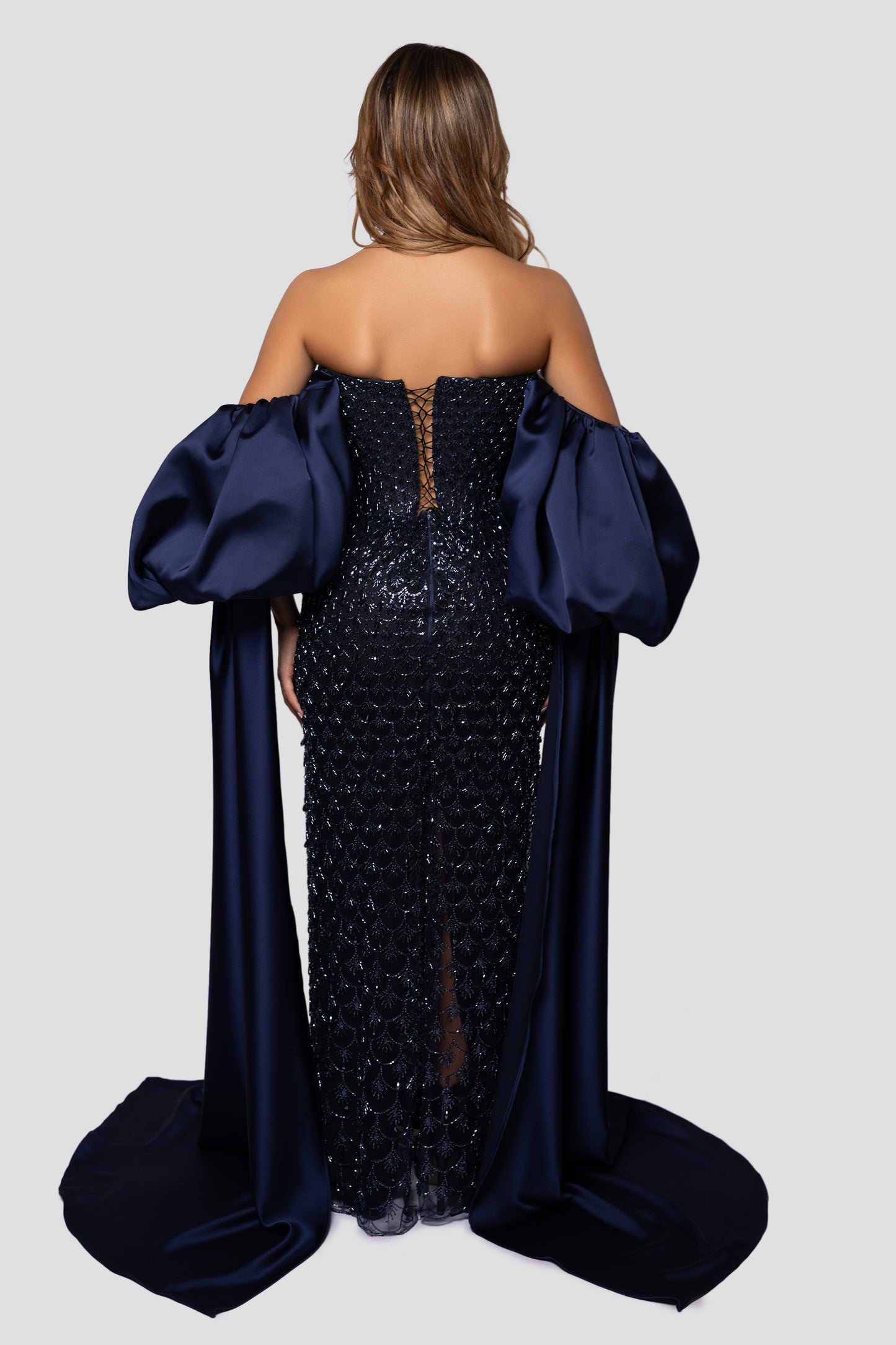 DARK BLUE BEADED DRESS