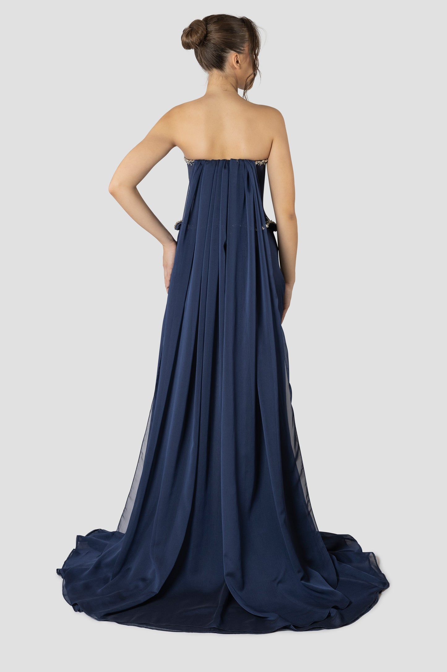 DARK BLUE EMBROIDERED TWO PIECE SET