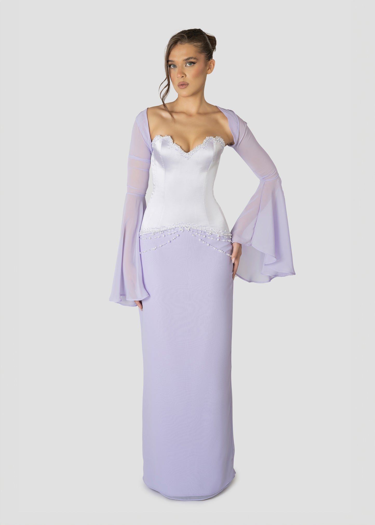 LAVENDER CHIFFON DRESS